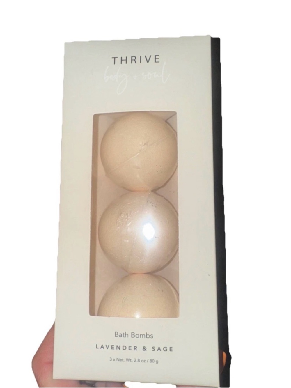 Thrive Lavender & Sage Bath Bombs - Cream (Set of 3)